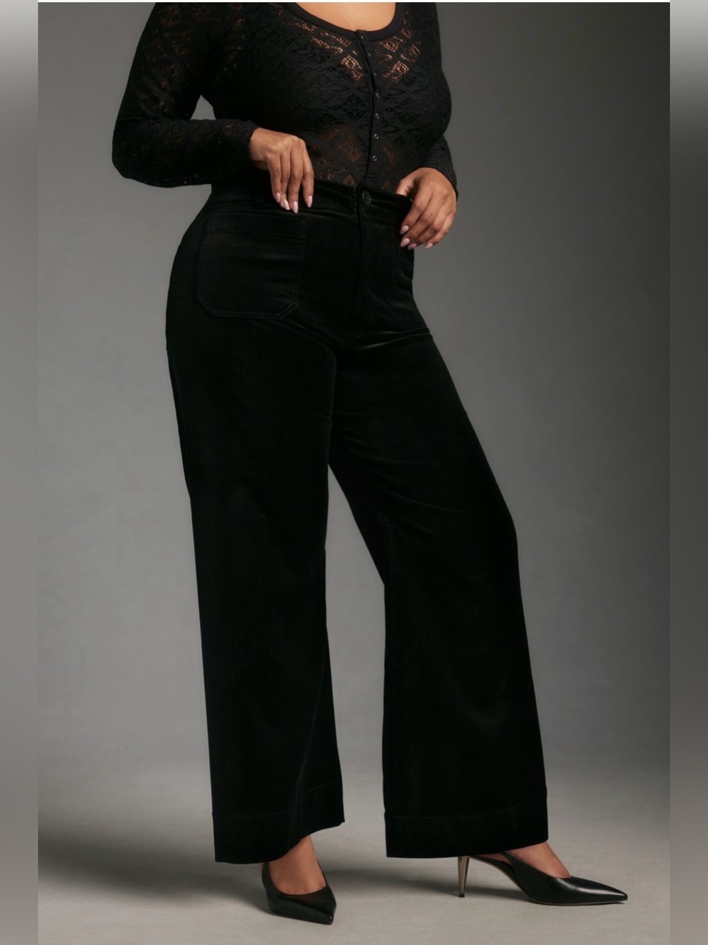 Maeve Colette Velvet Crop Wide-Leg Pants